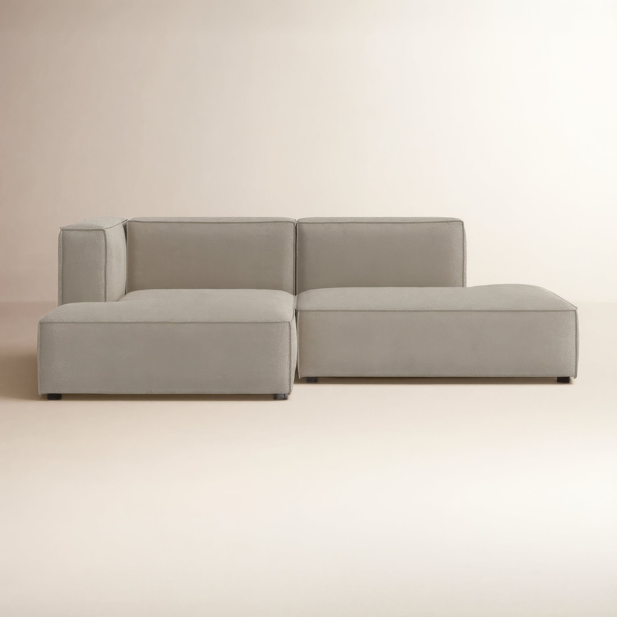 Shonnard 2 - Piece Upholstered Sectional, Left Hand Facing, Taupe Performance Boucle