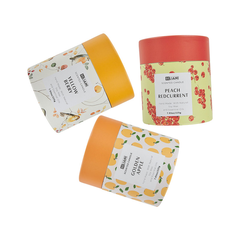 Scented Jar Candle, Yellow/Orange/Red, Sweet/ Fruity