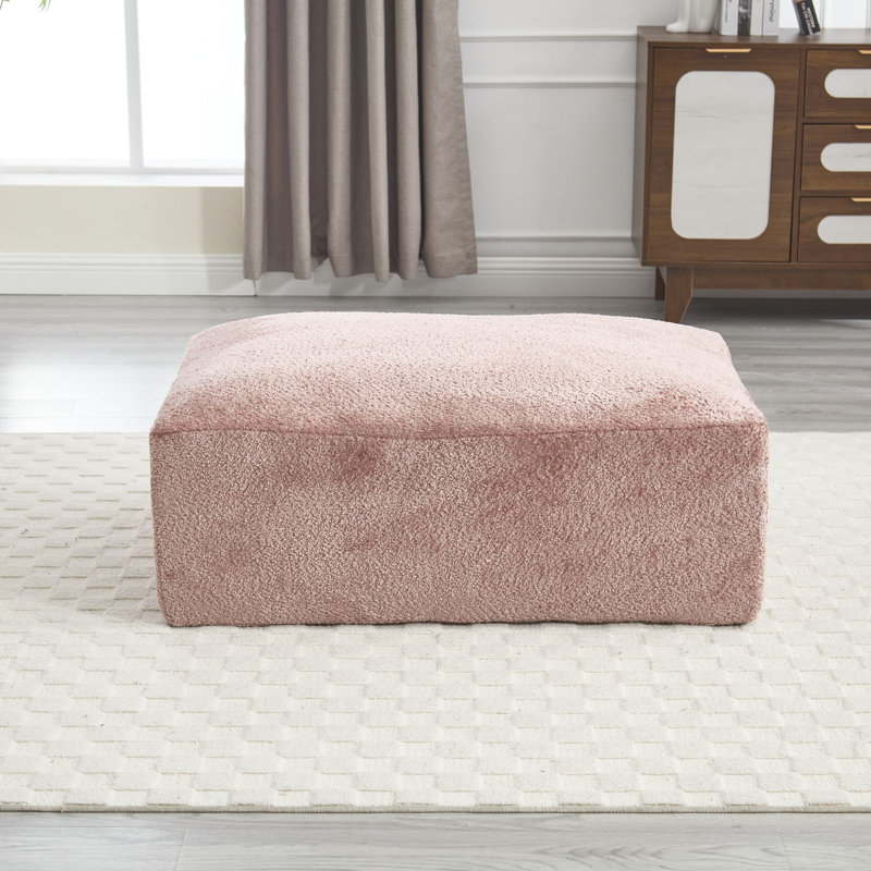 Chenille Upholstered Ottoman&Footstool - Modular Sectional Sofa Collection, Pink