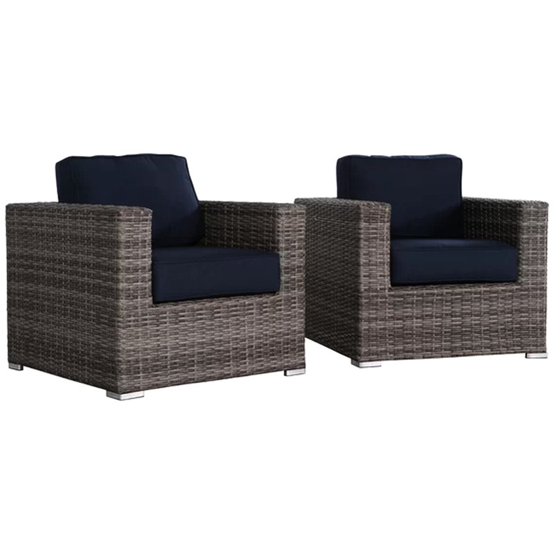 Of 2 Grey Chairs - Washable Cushions, Aluminum Frame 2 Chairs, Grey To Wear, Cushion