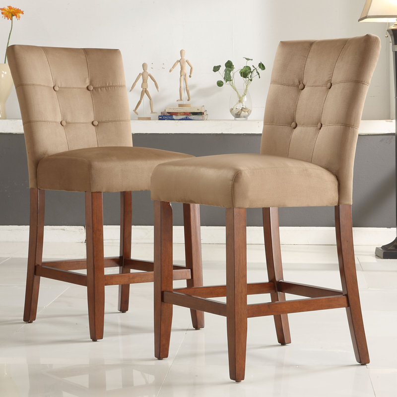 Annetha Upholstered Microfiber / Microsuede Counter Stool