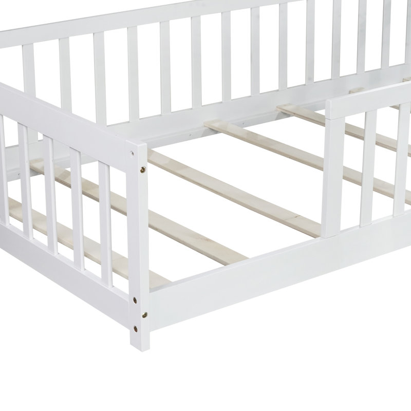 Lit simple en bois d'hévéa, Blanc