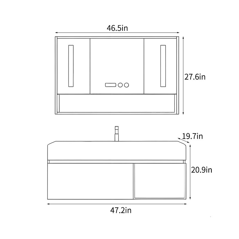 Armoire de salle de bain grise de style nordique