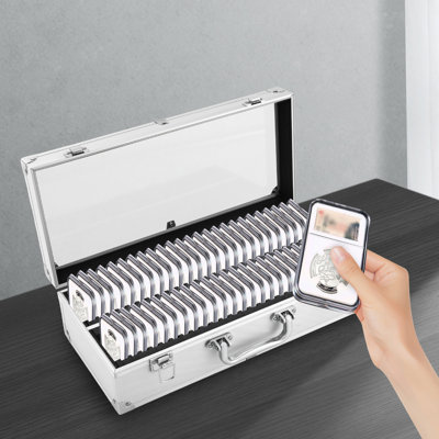Storage & Display Box Case Holds 50 Coin, Coin Slab Holders, Coin Collector with 50 Slots