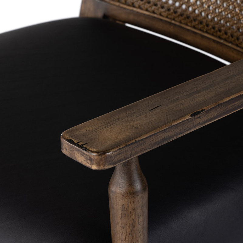 Xavier Armchair, Carson Black Top Grain Leather