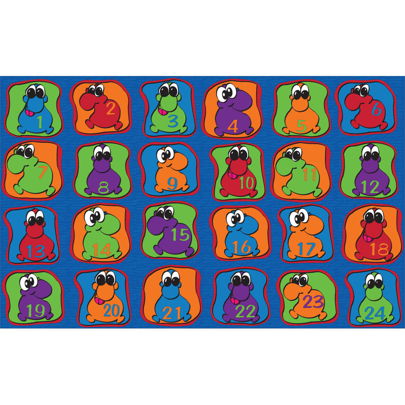 Tapis de classe KidCarpet.com « Petites créatures mignonnes » avec grille d'assise, 122 x 183 cm, Rectangle 4 pi x 6 pi