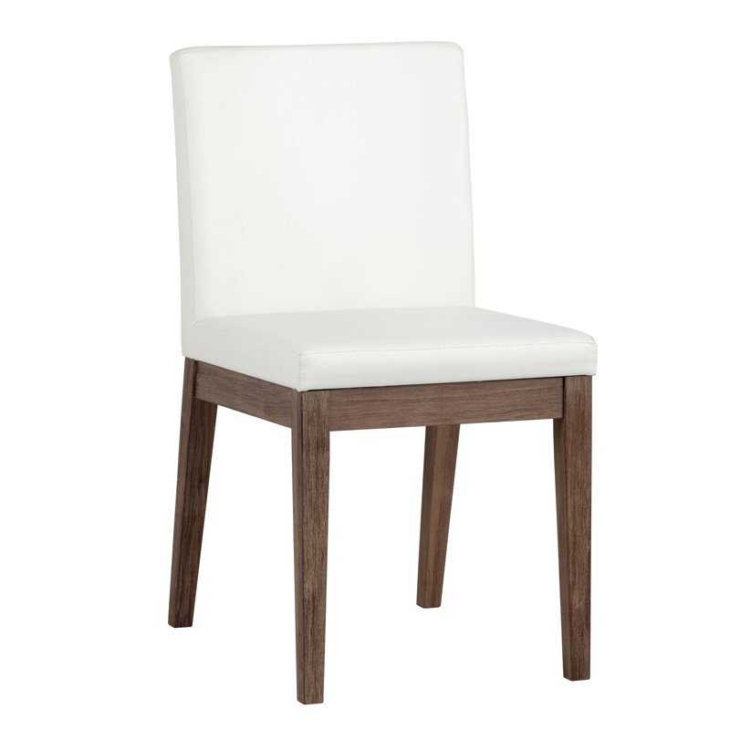 Chaise parsons Dita, Similicuir blanc
