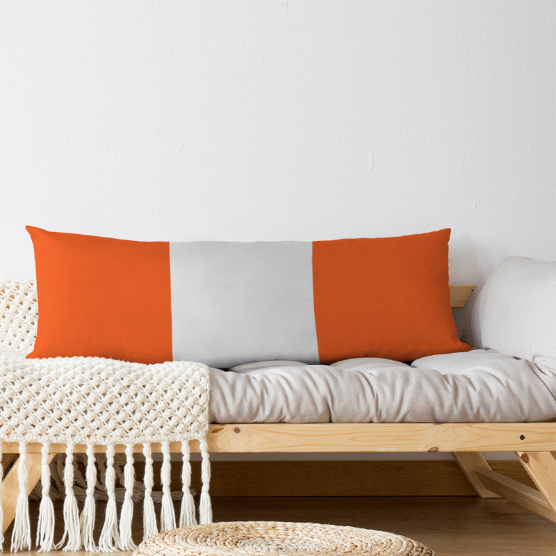 Oreiller de corps en polyester / polyester Arizona Football Stripes, Orange et blanc, Football Miami