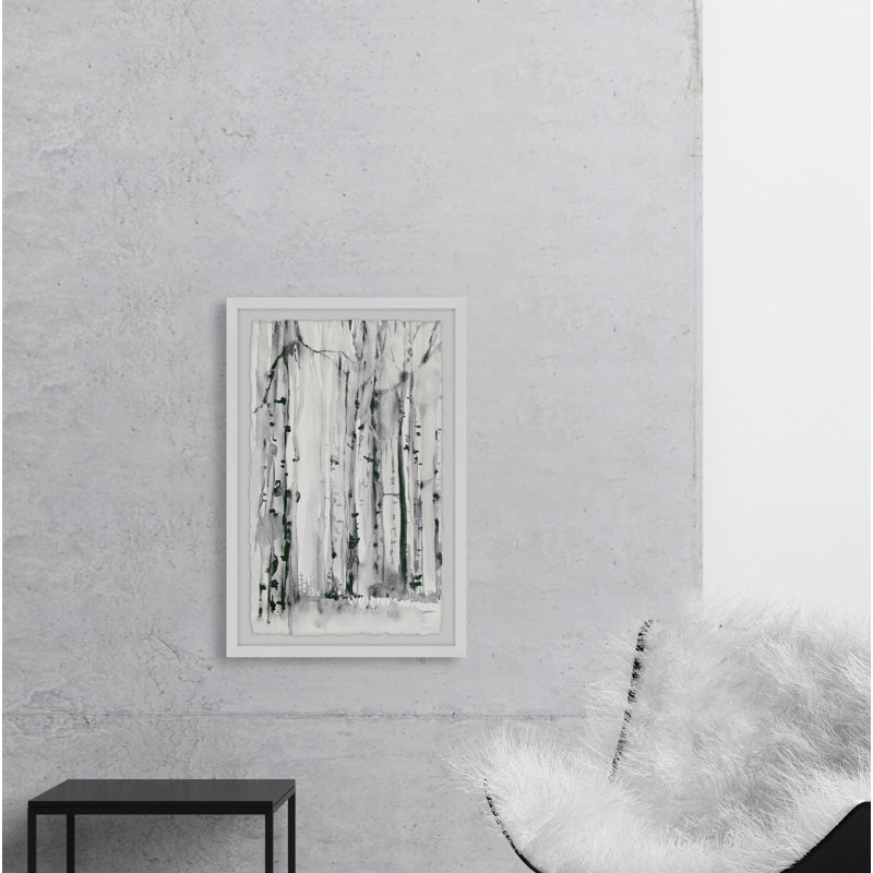 «Woodland Patches» par Parvez Taj - peinture encadrée, H 45 po x l 30 po x P 1,5 po