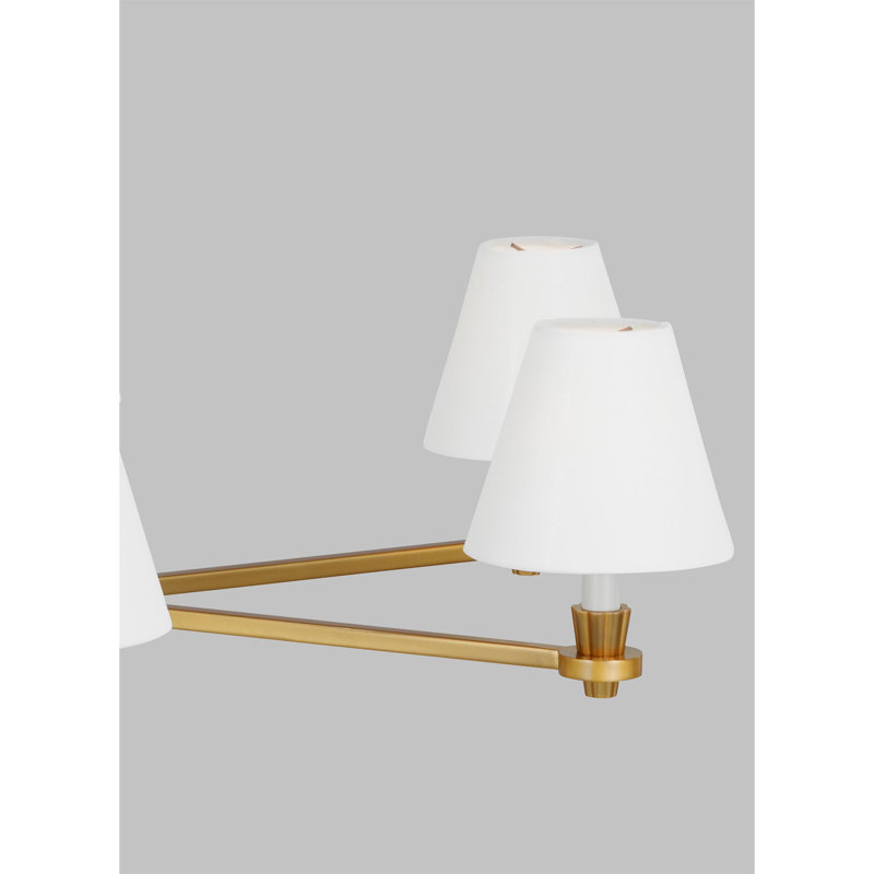 Paisley 6 - Light Chandelier, Burnished Brass