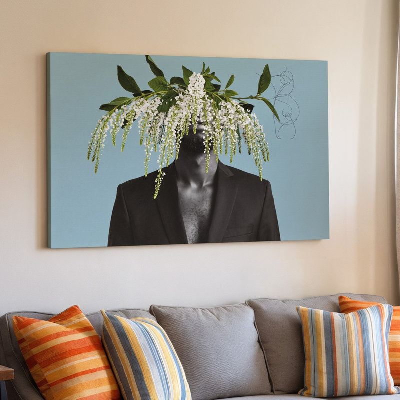 Reproduction d'art sur toile, "Un portrait surréel d'une personne en costume", H 9 po x l 12 po