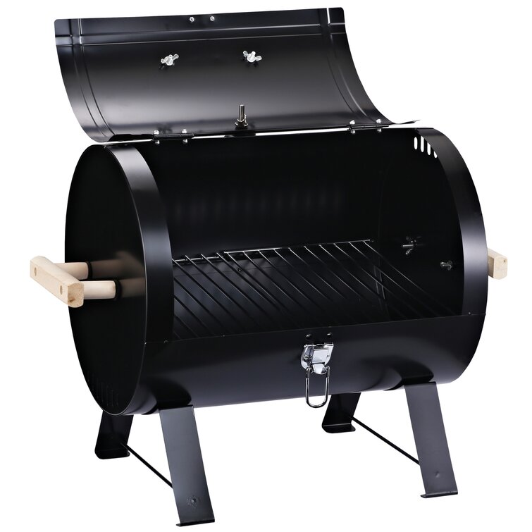 Outsunny 19.7'' W Barrel Charcoal Grill & Reviews