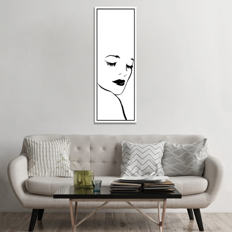 Fashion Sketch I by Carol Robinson - Panoramic Print on Canvas, White Framed, 152.4 cm H x 50.8 cm W