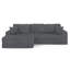Siège de gauche, canapé modulaire en forme de L, canapé modulaire compressé en velours côtelé de style minimaliste moderne, déplier dans un lit, chambre à coucher, canapé confortable Comprimé - Design économe en espace - Gris