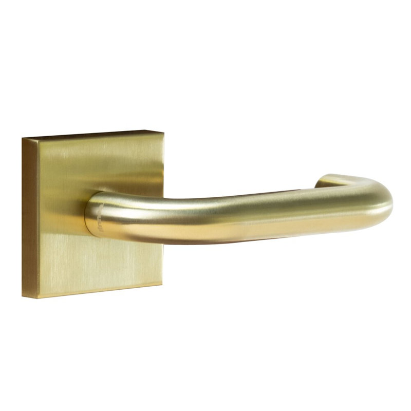 Ensemble Alpine Lever 01 avec rose carré, 2,375 po, Laiton satiné, Passage (Hall & Closet)
