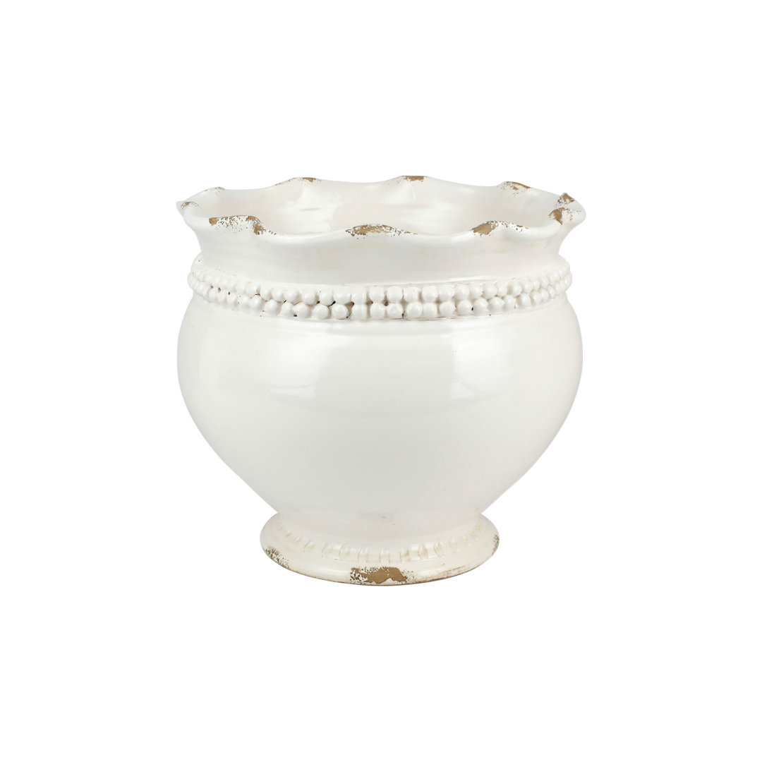 Rustic Garden Dotted Round Planter VIETRI 