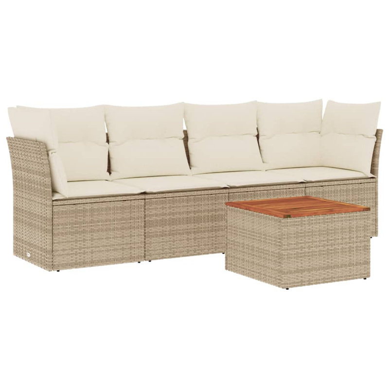 Ensemble de canapé de jardin Vidaxl beige, blanc crème et brun