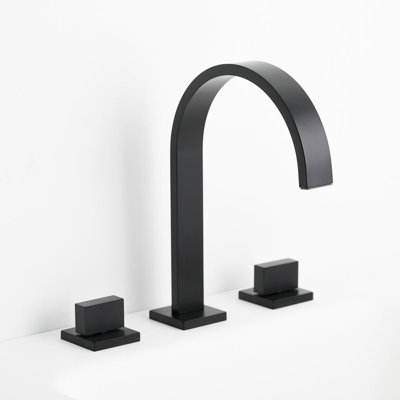 Devon Luk 2 Bathroom Faucet - Widespread - 9" Brass/Matt Black