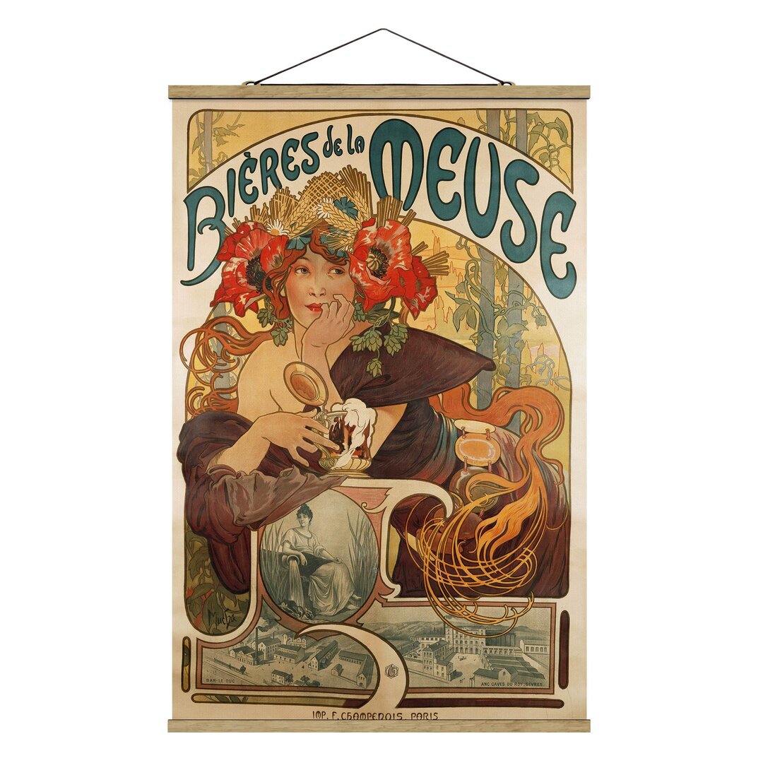 Stoffbild La Meuse Beer von Alfons Mucha