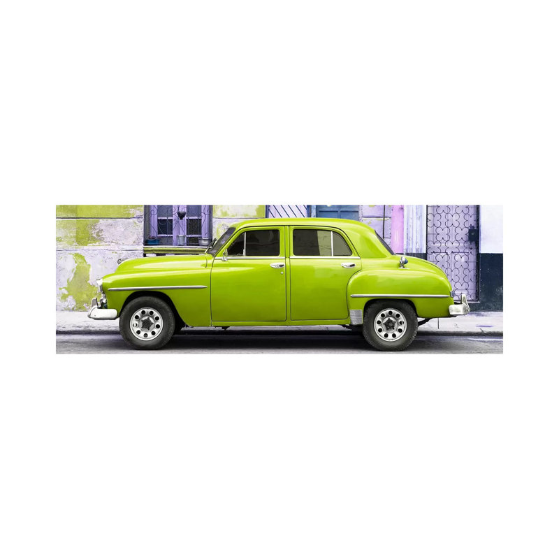 Lime Green Classic American Car by Philippe Hugonnard - Wrapped Canvas Panoramic Print, 121.92 cm H x 40.64 cm W x 1.91 cm D