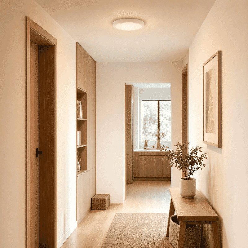 Raed LED Flush Mount in White, White, 0.9" H x 7" W x 7" D