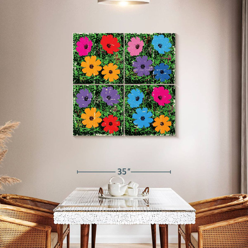 Harnek Retro Flowers On Grass