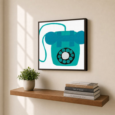 «Retro Téléphone Blue» par Jen Bucheli - Impression sur toile