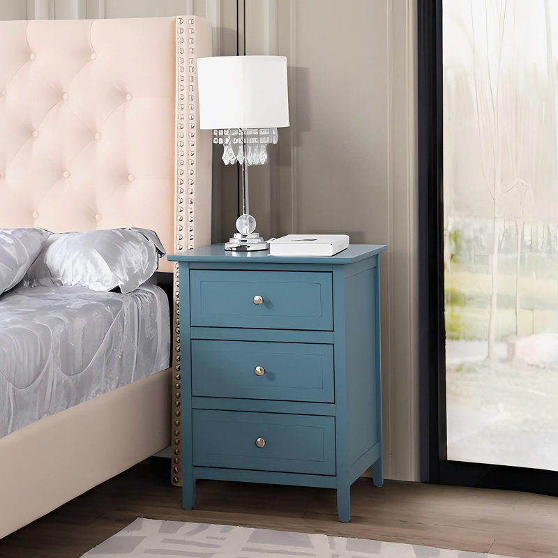 Table de chevet sarcelle décorative pour chambre à coucher moderne, Bleu sarcelle