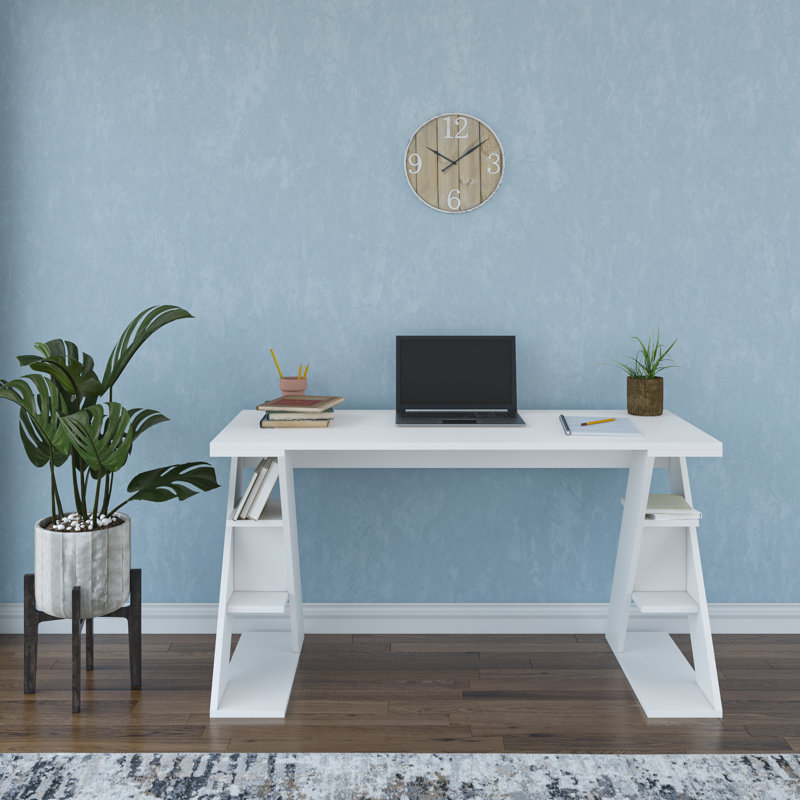 Faunsdale 3 Tier Modern Desk, White