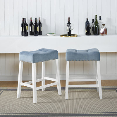 Ensemble de 2 tabourets à hauteur de comptoir en velours Morovo