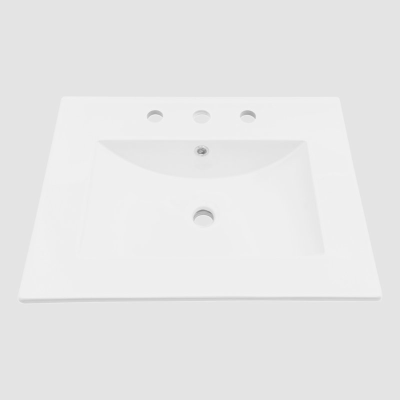 Go Peak Track 18'' Ceramic Rectangular Bathroom Sink with Overflow