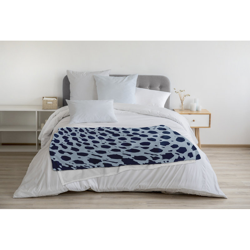 Couverture polaire à motif léopard, L 60 po x L 80 po, Bleu