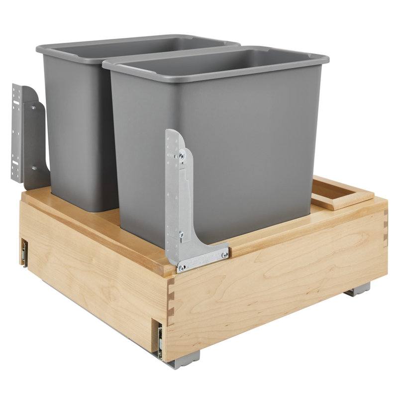 Rev-A-Shelf Double Pullout Trash Cans with Soft-Close and Soft-Open 