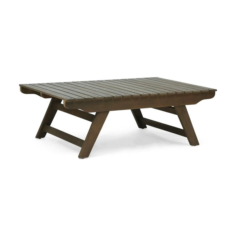 Sedona Gray Acacia Wood Outdoor Slat Coffee Table