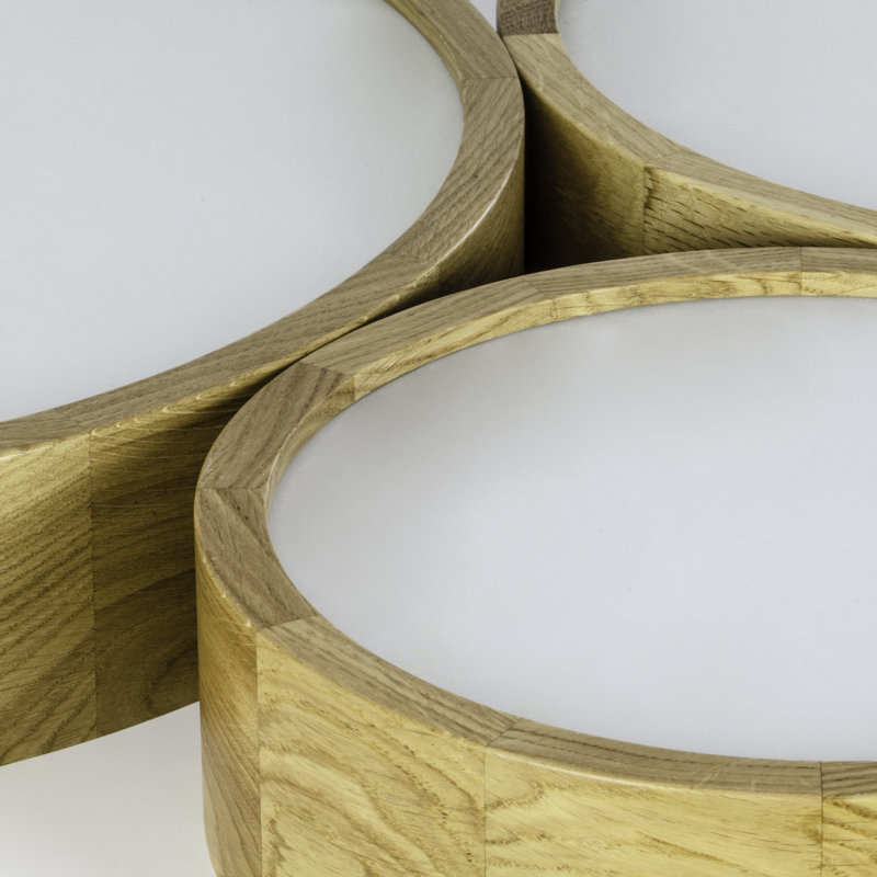 Demitria Flush Mount, Natural Oak, 8cm H x 47.5cm W x 47.5cm D