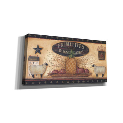 «Primitives & Antiques Shelf» par Pam Britton, art mural sur toile