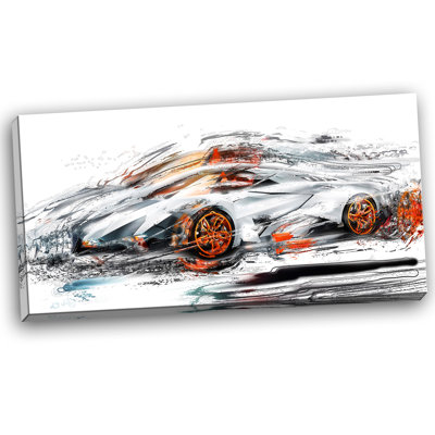 Modern Super Car - Wrapped Canvas Print