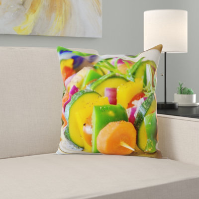 Vegetable Skewer Throw Pillow