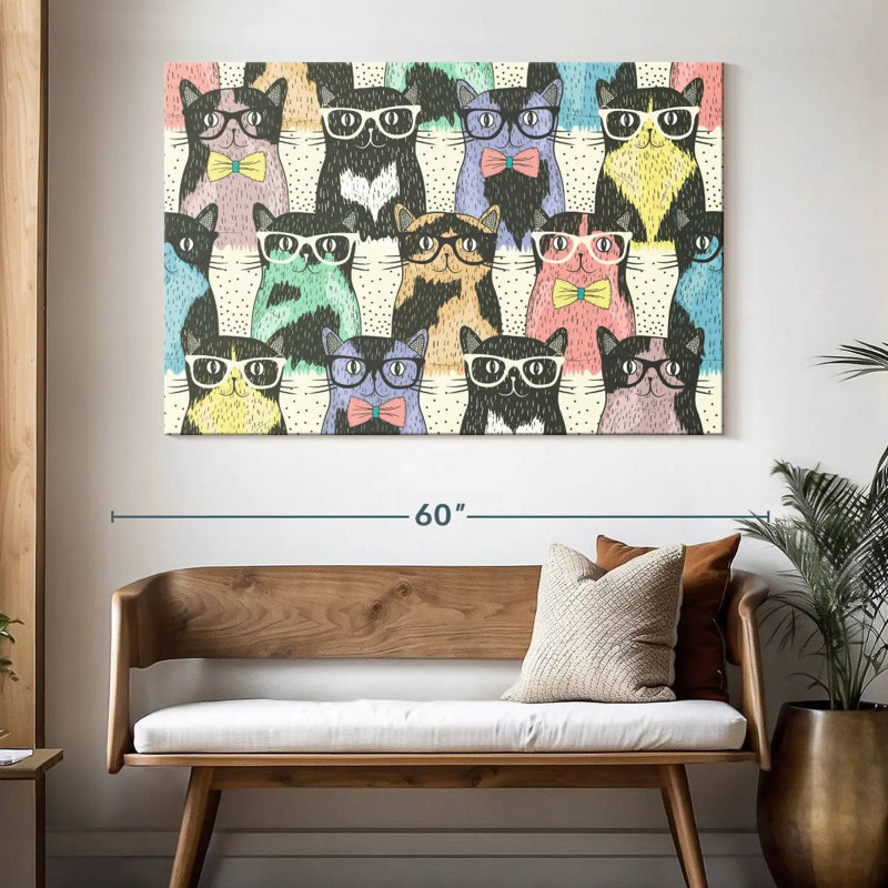 Chats décontractés, H 34 po x l 51 po