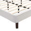Très grand lit plateforme tapissier avec tête de lit à oreilles beige
