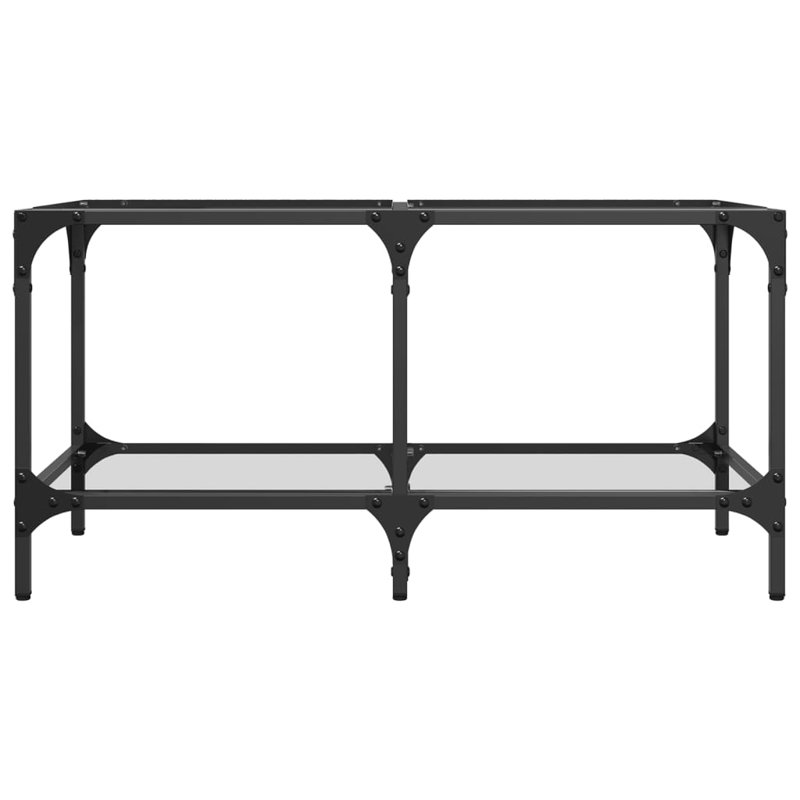 Alishaba Coffee Table with Storage, 40cm H x 78.5cm L x 40cm W, Transparent