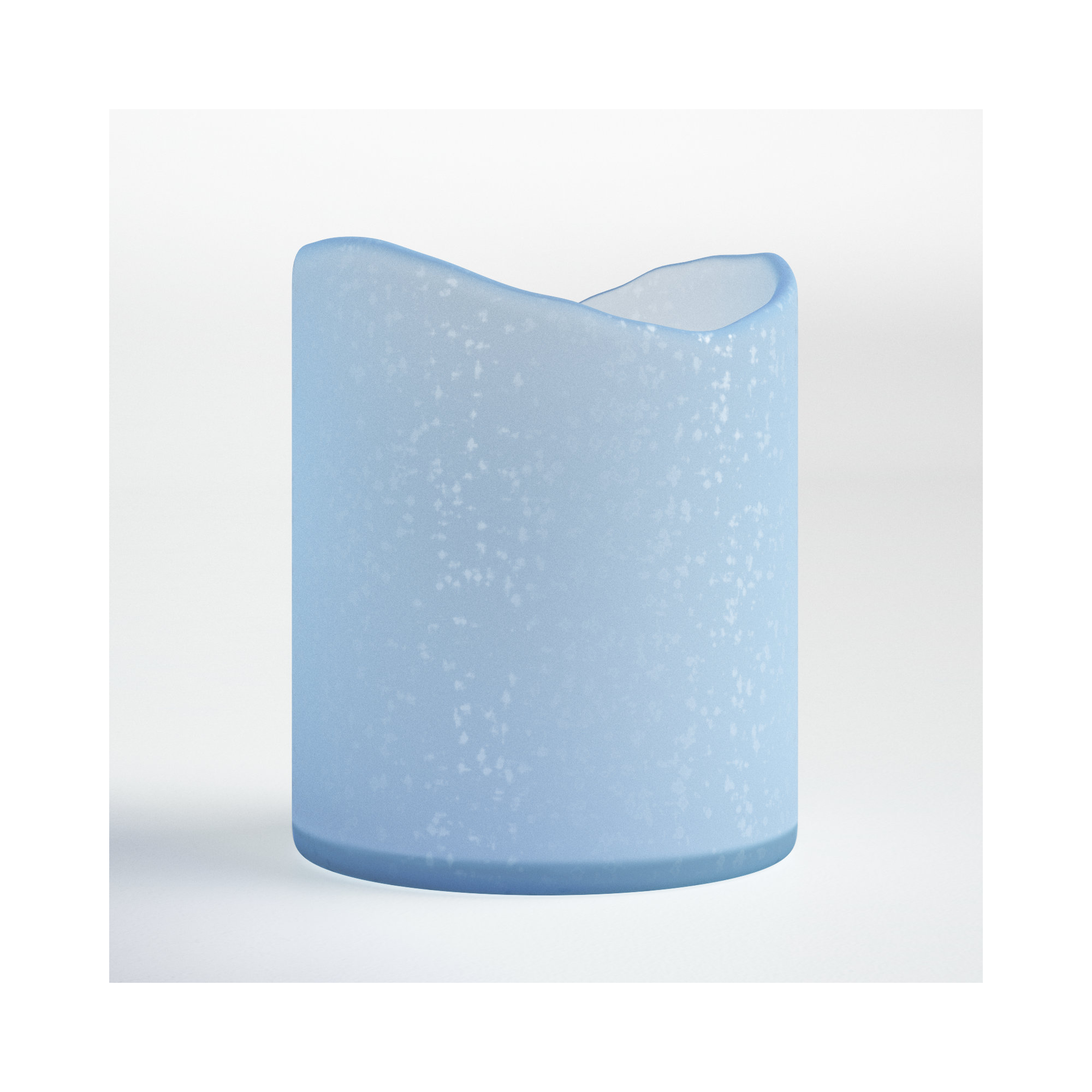 Glass Tabletop Hurricane, Blue,  6" H x 5" W x 5" D