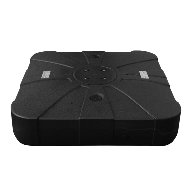 Base de parasol de patio avec roues, base lestée remplie d'eau et de sable pour la plupart des parasols décalés en porte-à-faux, 260 lb, carré (noir), 34 po x 34 po