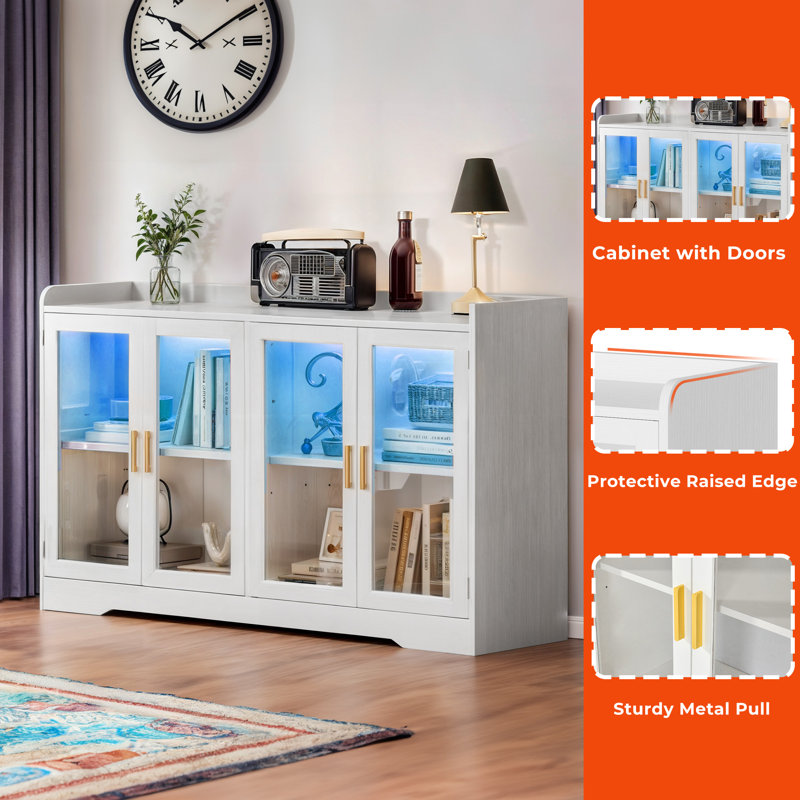 Buffet de 66,14 po Berenise, Blanc
