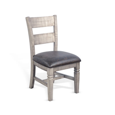 Meriwether 18'' H Faux Leather Upholstered Mahogany Side Chair