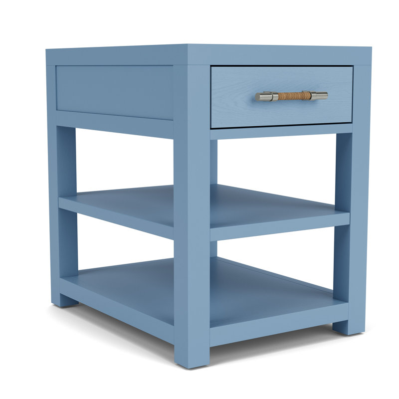 Kishia Blue Rectangular End Table, Blue