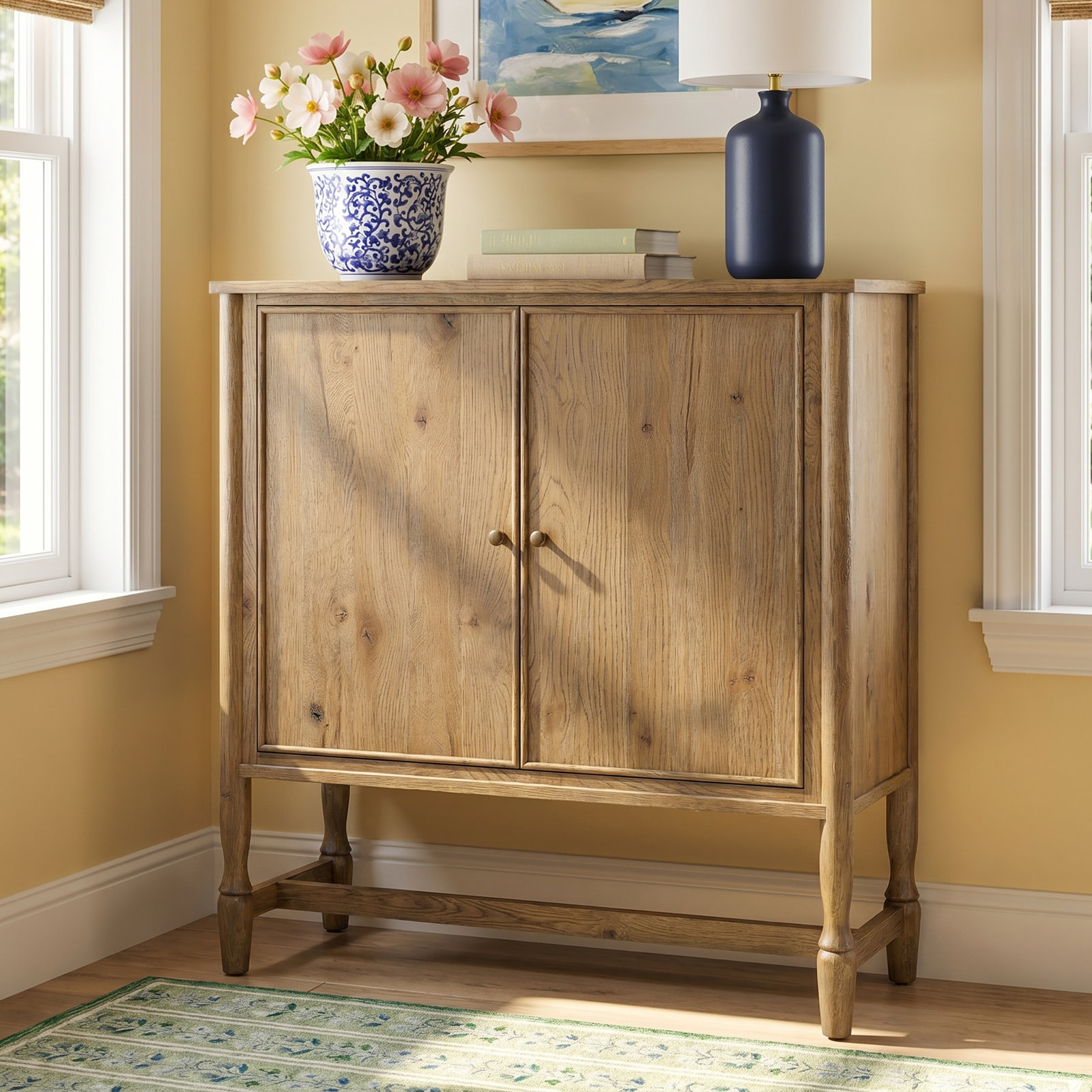 Bari Bar Cabinet, Weathered Oak