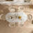 Luxe Creamy Dining Table with Roman Column Legs-649096551