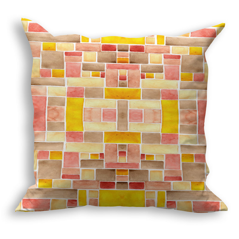 Abstract Outdoor Reversible Throw Pillow, 26" x 26"