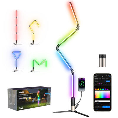 53in. Rechargeable Smart Rgbic Foldable Floor Lamp